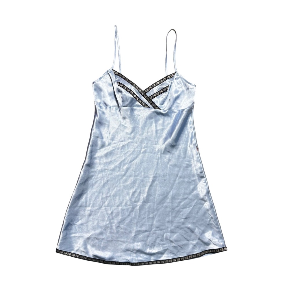 Rosshe Light Blue Satin Slip Dress